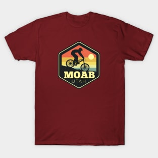 Moab Utah Mountain Bike Vintage Sunset Hexagon T-Shirt